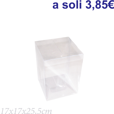 Scatola trasparente 17x17x25,5 cm