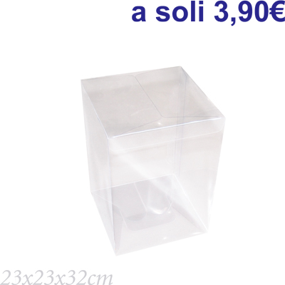 Scatola trasparente 23x23x32 cm